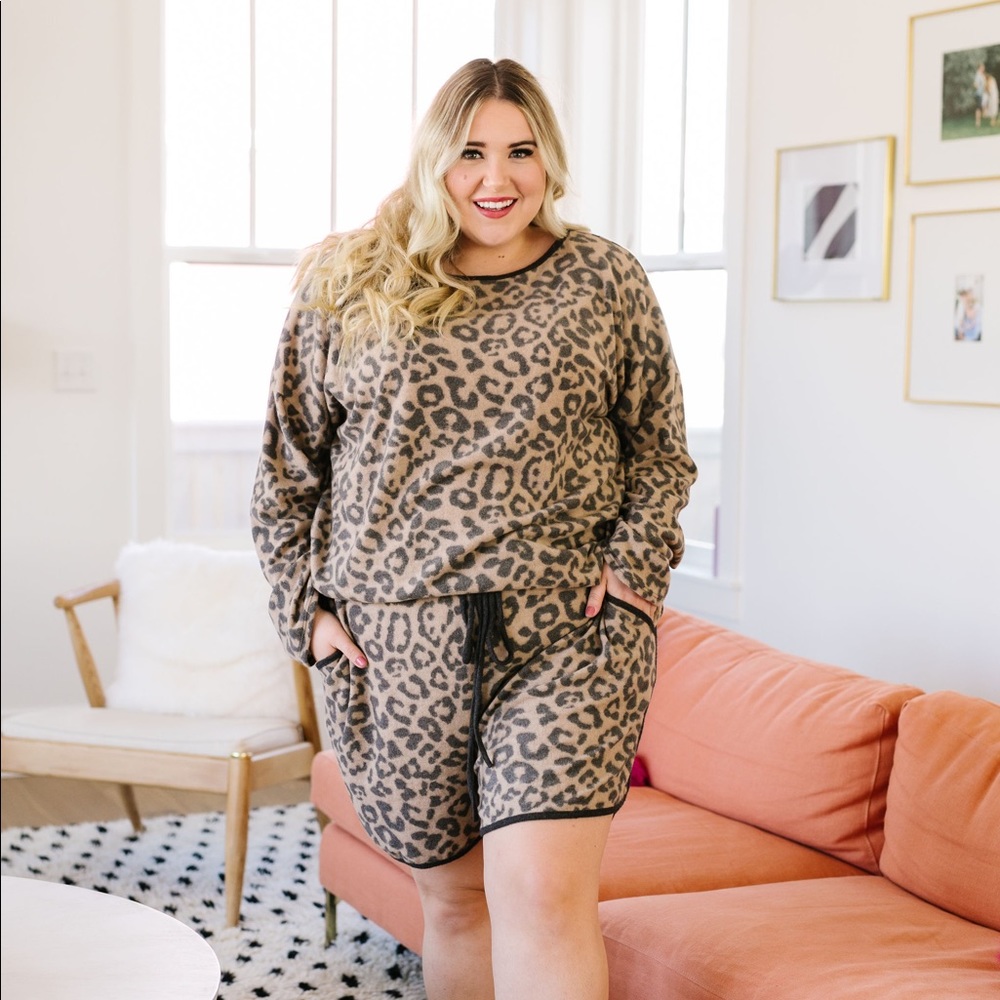 SOFTEST Brushed Cotton Leopard Print Pajama Shorts - Picture 6 of 8